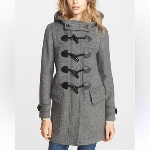 BURBERRY BRIT | Finsdale Gray Wool Duffle Coat with Toggle Closures Size US 2